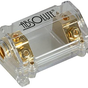 Absolute ANH0 Gold ANL Fuse Holder w/ Clear Cover 1/0 Input & 1/0 AWG Output