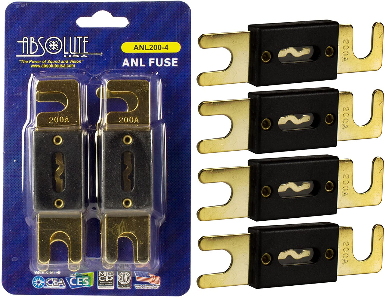 Absolute USA ANL120-4 4 Pack ANL 120 Amp Gold Plated Fuse