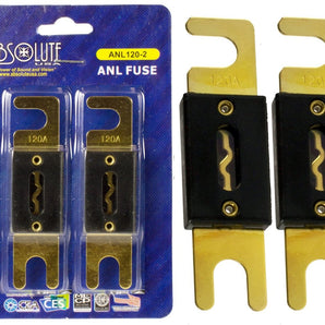 Absolute USA ANL120-2 2 Pack ANL 120 Amp Gold Plated Fuse