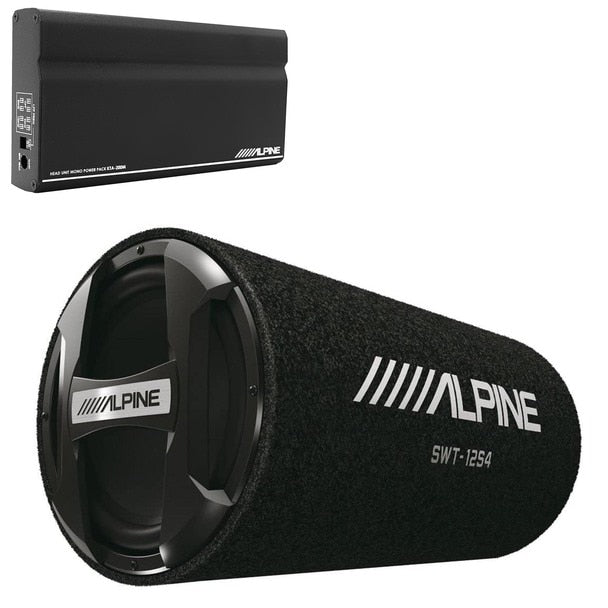 Alpine KTA-200M Mono Power Pack Amp with SWT-12S4 12" Loaded Tube Subwoofer