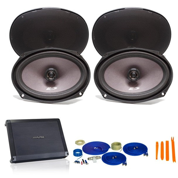Alpine Bundle 2-Pairs of SXE-6926s 6x9" Coax Speakers and a BBX-F1200 280W 4-Ch Amp and Wiring