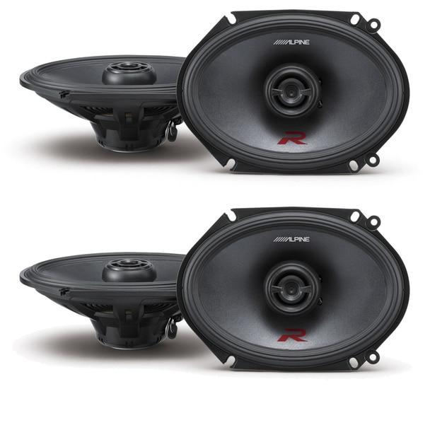 2 Pair Alpine R-S68 R-Series 6 x 8 Inch 300 Watt 2-Way Car Speakers