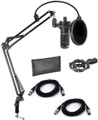 Thumbnail for Audio Technica AT2035 Bundle Cardioid Condenser Microphone Bundle with Boom Arm Plus Pop Filter, and 2-Pack of 10-FT Balanced XLR Cables