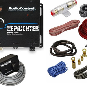 Audio Control The Epicenter Digital Bass Restoration Bass Booster Remote + 4 Gauge Amp Kit