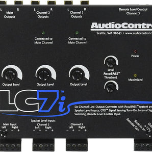 Audio Control LC7i & ACR-1 6 Channel Line Out Converter with bass restoration adds aftermarket subs and amps to a factory system & ACR-1 Dash Remote