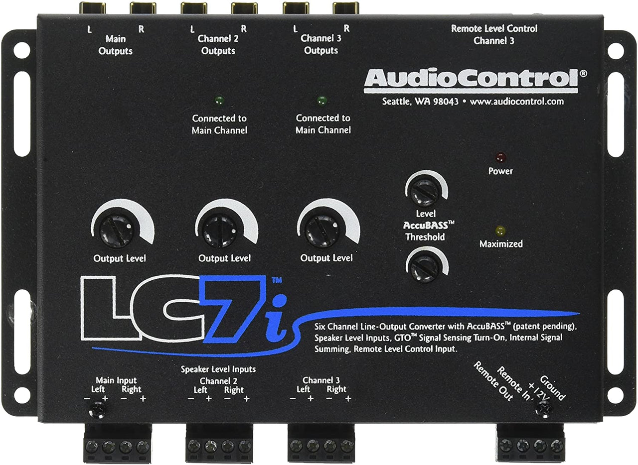 Audio Control LC7i & ACR-1<br/> 6 Channel Line Out Converter with bass restoration adds aftermarket subs and amps to a factory system & ACR-1 Dash Remote
