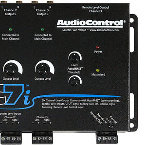Audio Control LC7i & ACR-1 6 Channel Line Out Converter with bass restoration adds aftermarket subs and amps to a factory system & ACR-1 Dash Remote