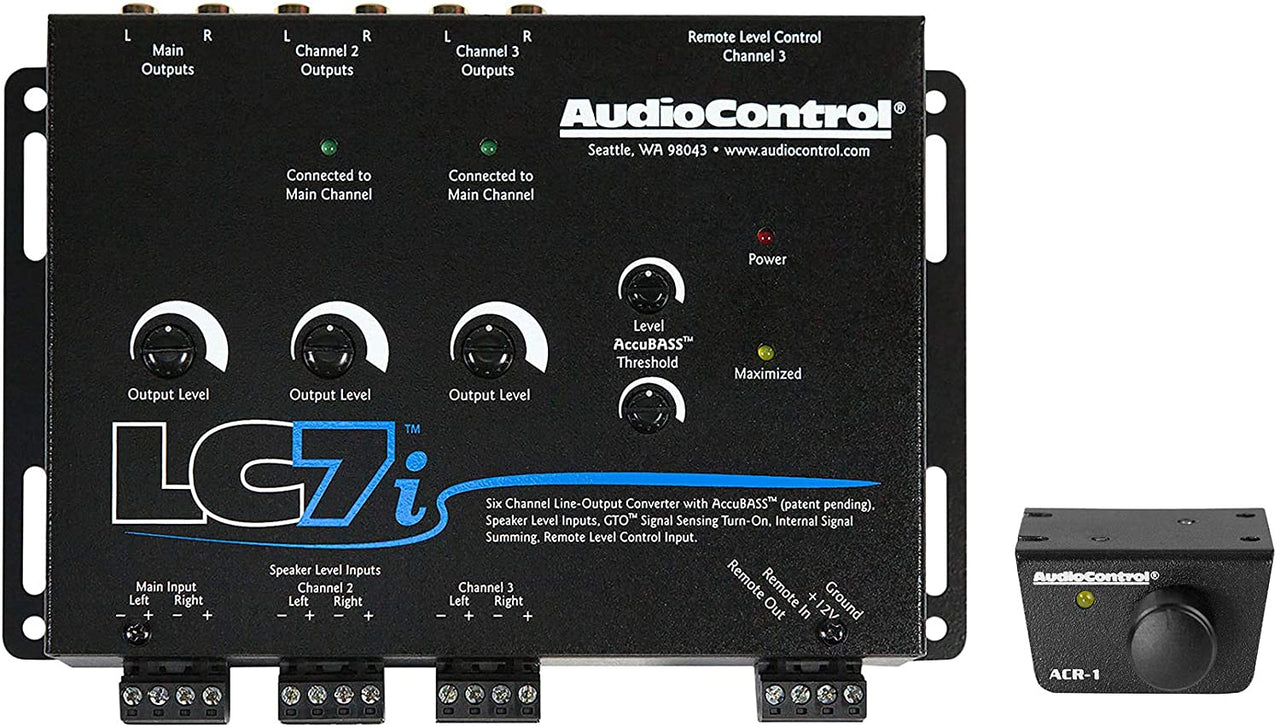 AudioControl LC7i 6 Channel Line Output Converter with Accubass & ACR-1 Dash Remote