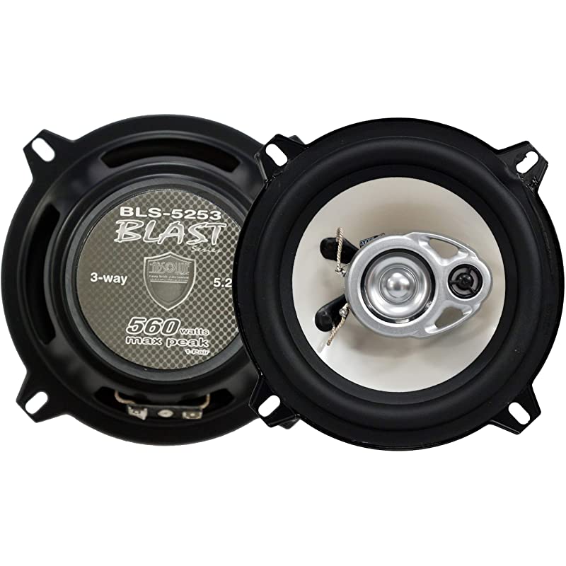Absolute BLS-5253 Blast Series 5.25 Inches 3 Way Car/Marine/ATV/UTV Speakers 560 Watts