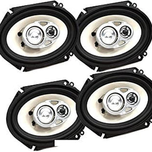 4 Pair Absolute BLS-6803 Blast Series 640W 6x8" 5x7" 3 Way Car/Marine/ATV/UTV Speakers