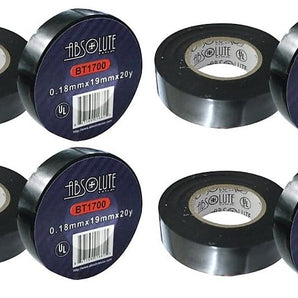 Absolute BT1700 electrical tape roll with dimensions 0.18mm x 19mm x 20yd for general use.