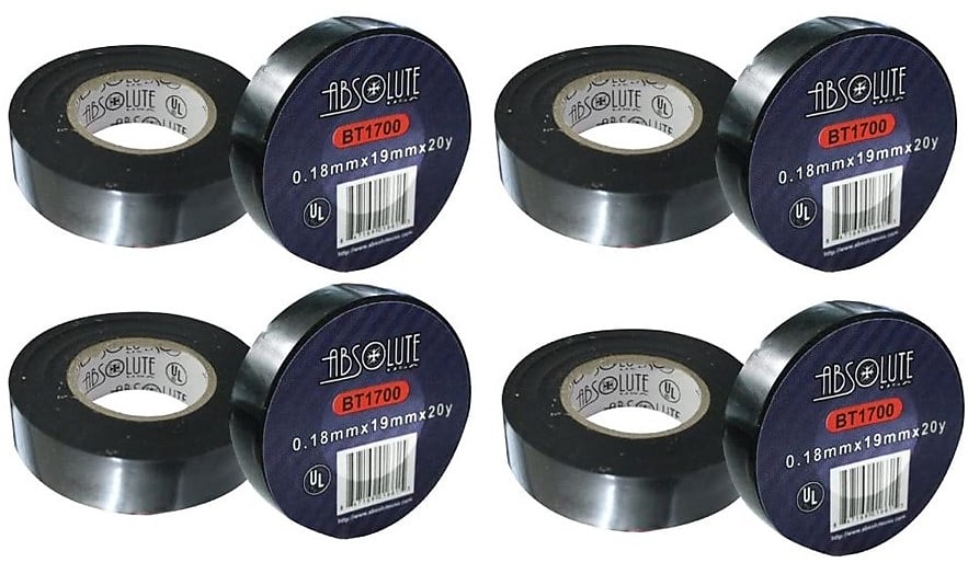 4 Absolute  BT1700 Universal General Use Black 0.18mm x 3/4-Inch x 20Yd Electrical Tape