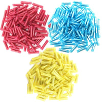 Thumbnail for 600 Red Blue Yellow Nylon Butt Connector 22-18 16-14 12-10 AWG Gauge Insulated