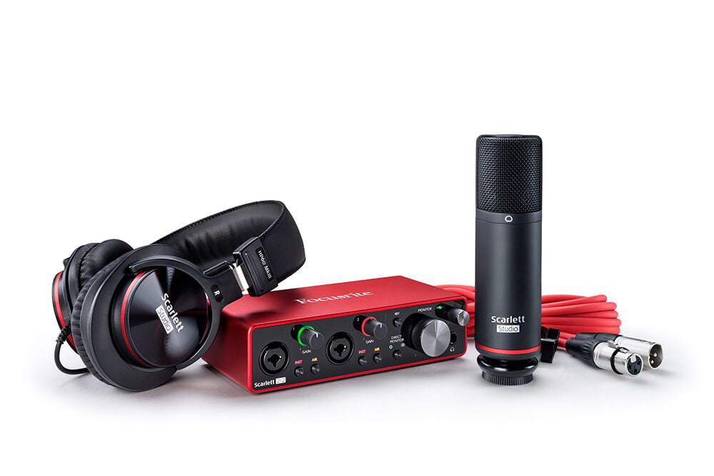 Focusrite SCARLETT 2I2 STUDIO Gen Audio Interface + Mic+ Headphones + Boom Arm