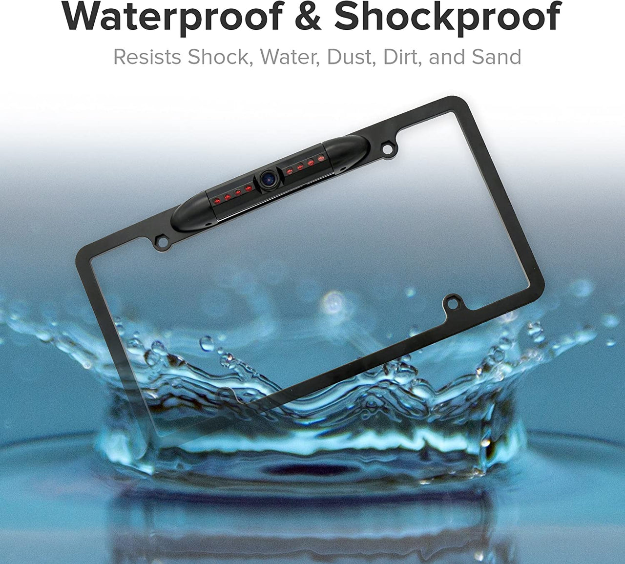 Backup Camera Rearview License Plate Waterproof for Kenwood DDX-512 DDX512 Black