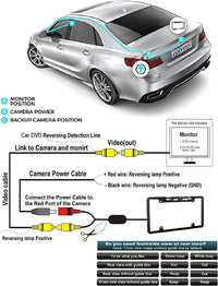 Thumbnail for Absolute CAM-1500B Universal License Plate Frame Front or Rear View Camera W/ Built-In I.R. Camera