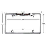 Backup camera with chrome silver license plate frame and wiring for Pioneer MVH-300EX MVH300EX installation.