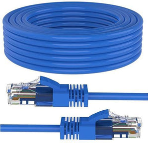 American Terminal EPC100BL 100' Cat6a Ethernet network patch cable RJ45 23AWG 600M solid copper wire 100' blue