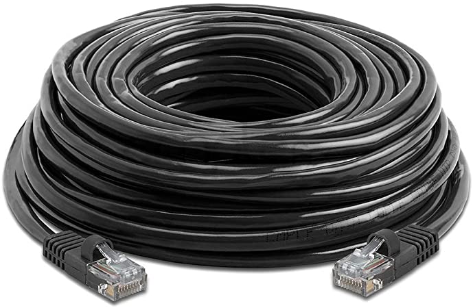 American Terminal EPC100BK 100' Cat6 patch cable<br/>Cat6a Ethernet network patch cable RJ45 23AWG 600M solid copper wire 100' Black