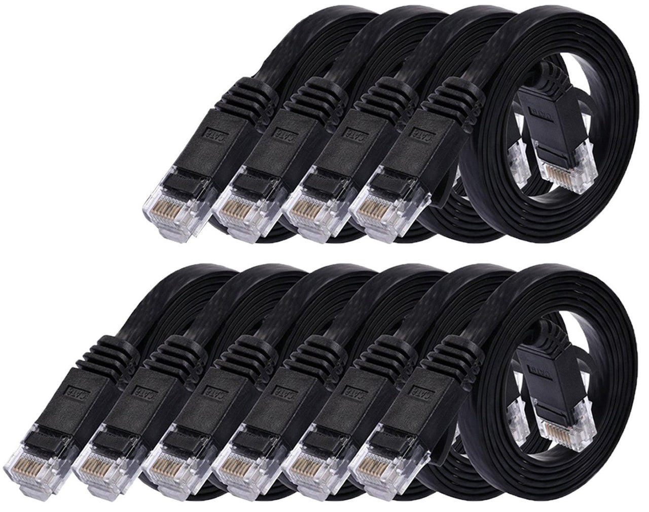 10 American Terminal EPC3BL 3' Cat6 patch cable<br/>Cat6a Ethernet network patch cable RJ45 23AWG 600M solid copper wire 3' black