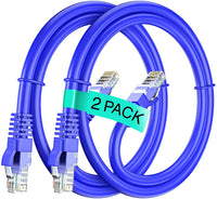 Thumbnail for 2 EPC3BL 3' Cat6 Ethernet network patch cable RJ45 23AWG 600M solid copper wire 3' blue