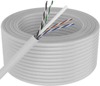 Thumbnail for Absolute 1000' Cat6 Ethernet White Bulk Network Cable<br/> 23AWG 600Mhz UL Bare Solid Copper Wire UTP 1000' White