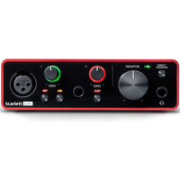 Thumbnail for Focusrite Scarlett Solo 4rd Gen 2-In, 2-Out USB Audio Interface Bundle with Mic Stand + Pop Filter and XLR Cable