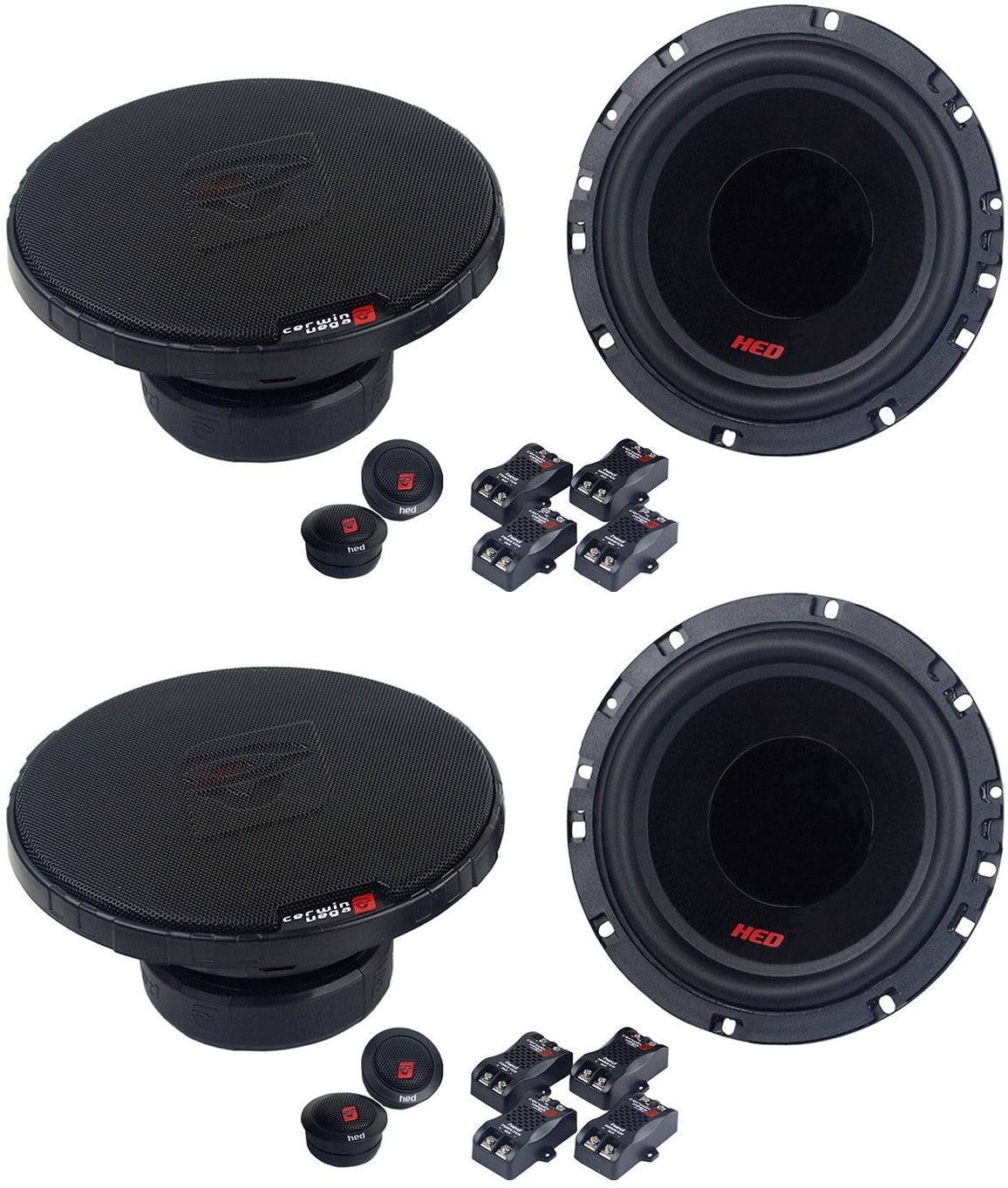 2 Sets Cerwin Vega Mobile H765C HED Series 6.5" 360-Watt Component Speaker System