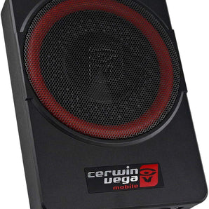 Cerwin Vega Mobile VPAS10 10" Under Seat Powered Car Subwoofer & 4 Gauge AMP Kit