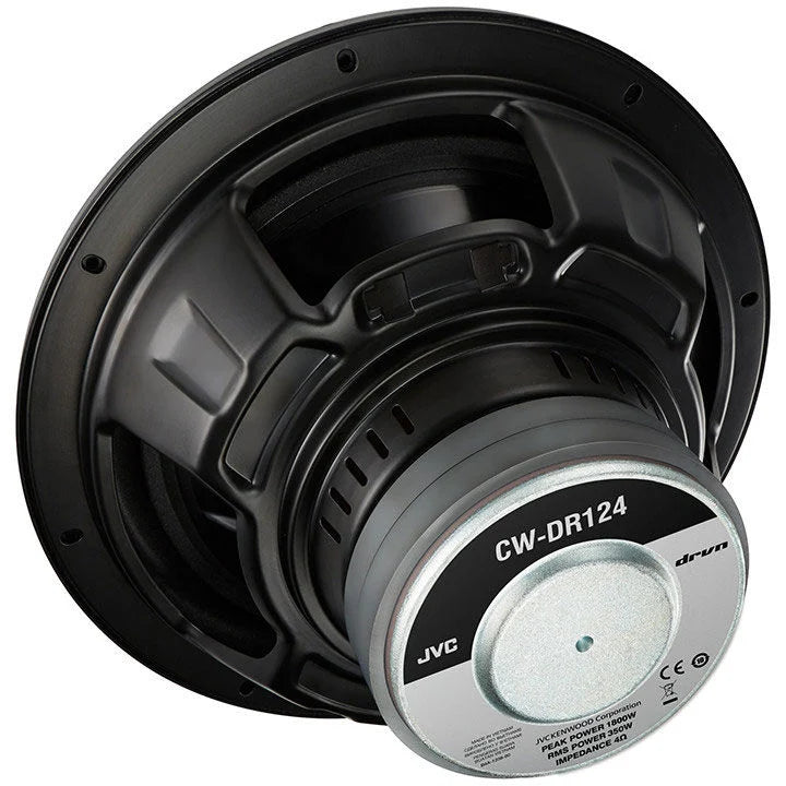 Jvc CW-DR124 1800W Max (350W RMS) 12" DRVN Tough Single 4 ohm Car Subwoofer