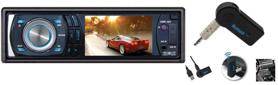 Absolute DMR380BTAD DVD/CD/MP3/AM FM<br/> In-Dash Single Din 3.5" TFT-LCD Monitor with DVD/CD/MP3 Receiver Detachable Face