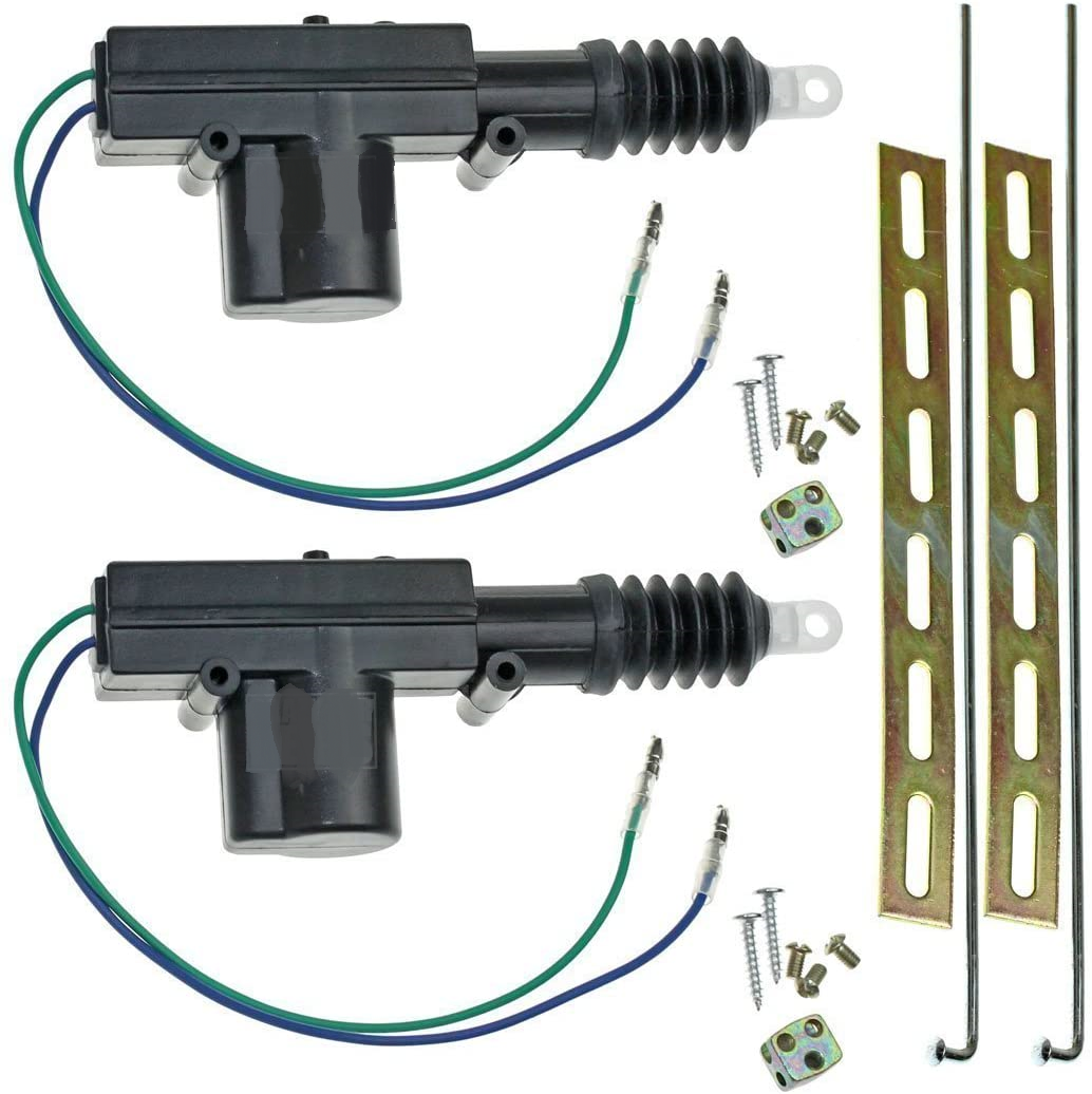 Absolute DLA110 Universal 2 Wires 12V Car Auto Motor Heavy Duty Power Door Lock Actuator (2 Pack) Usable with Remote Control and Alarm System Easy to Install with the Installation