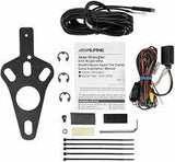  Alpine spare tire rear view camera mounting bracket for 2007-2018 Wrangler JK, showcasing rear view camera system installation.