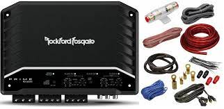 Rockford Fosgate R-300X4 Prime 300W 4-Channel Class D Amplifier + 4 GA Amp Kit