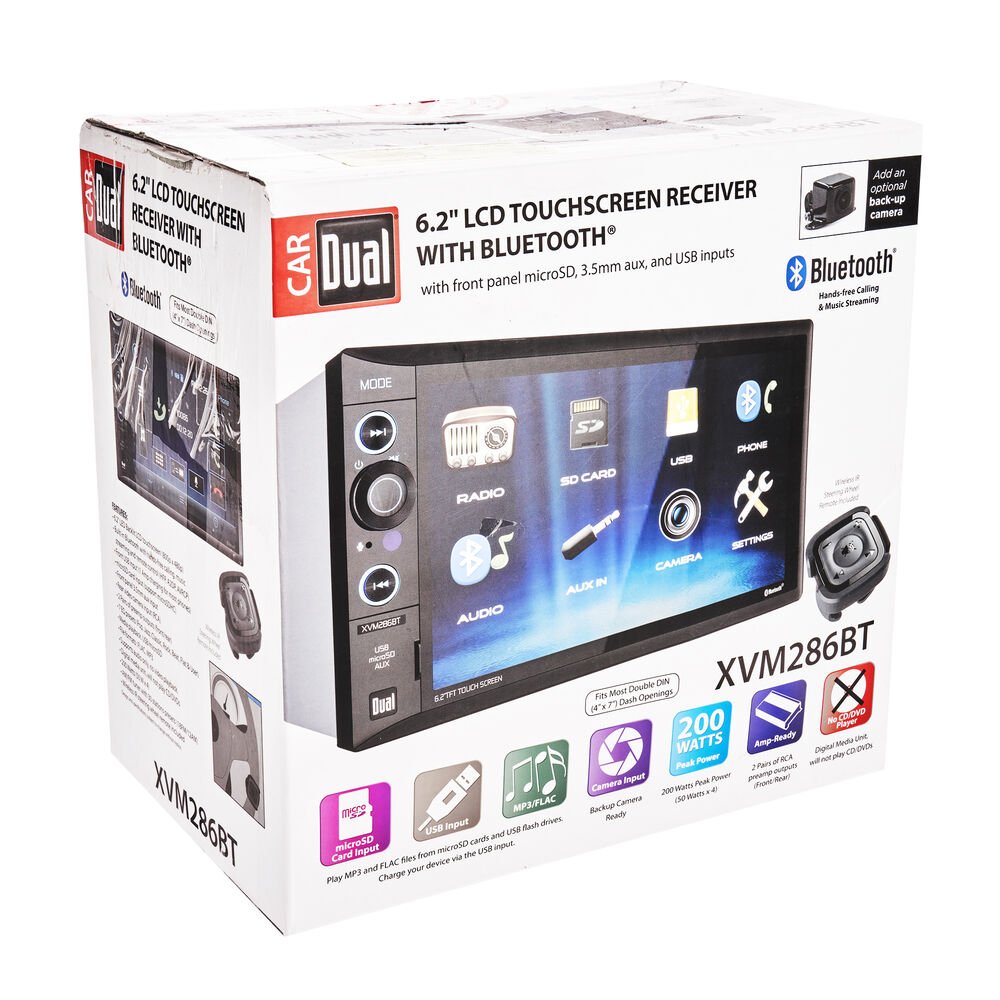 Dual XDVD276BT Bluetooth/USB/SD Car Stereo Receiver with Back Up Camer