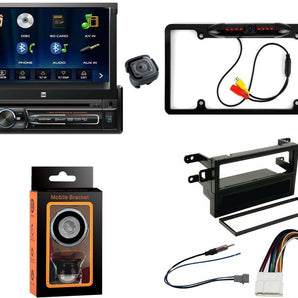 Dual XDVD176BT 7" Touchscreen Single DIN Car Stereo CAM1500B Rear Camera Magnet Phone Holder & Dash Kit for 1998-02 Honda Accord