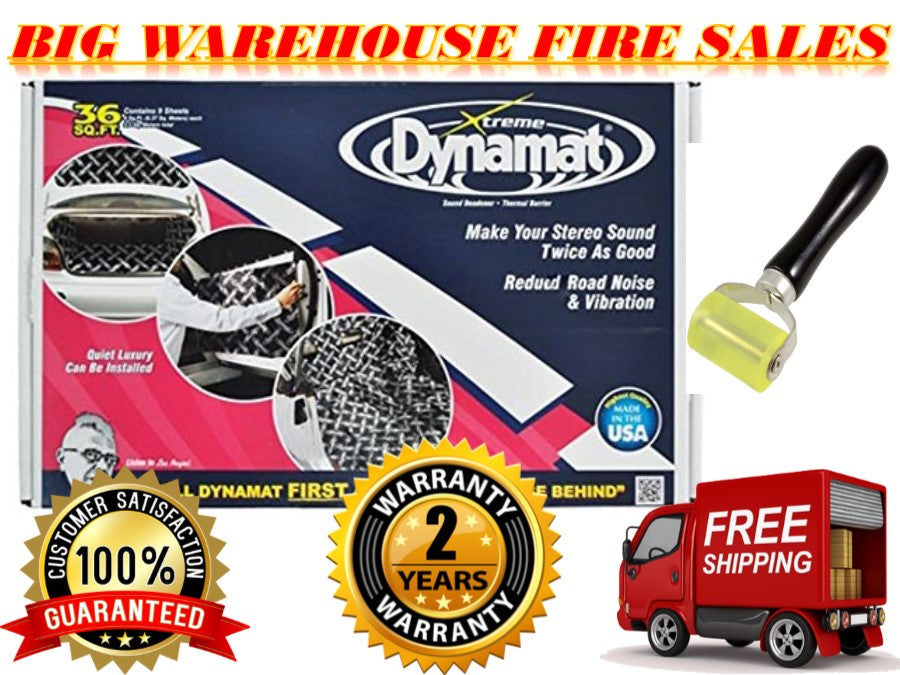 Dynamat 10455 Xtreme Bulk Pack 36 SQ FT (9 Sheets) Sound/Vibration Damping for an Entire Car + Free Roller