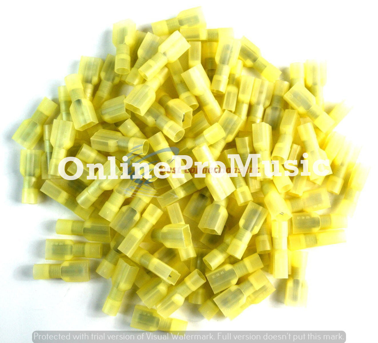 100 Pieces 12 - 10 GA Gauge 12v Yellow Nylon Male Disconnect MDNY250