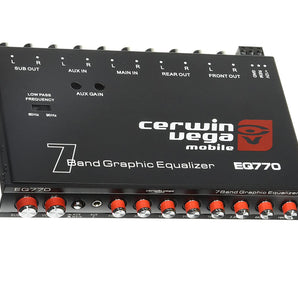 Cerwin Vega EQ777 7-Band Graphic Equalizer with Auxiliary Input+ Free Absolute Electrical Tape+ Phone Holder