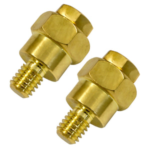 2 Absolute BTG-50 Gold GM Short Side Post Mount Positive Negative Battery Terminal