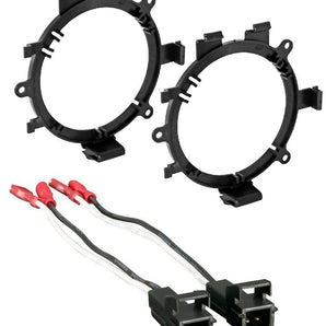 2 Pairs GMSB345 5-1/4" to 6-1/2" GM Speaker Bracket Adapter 72-4568 Wiring Harness