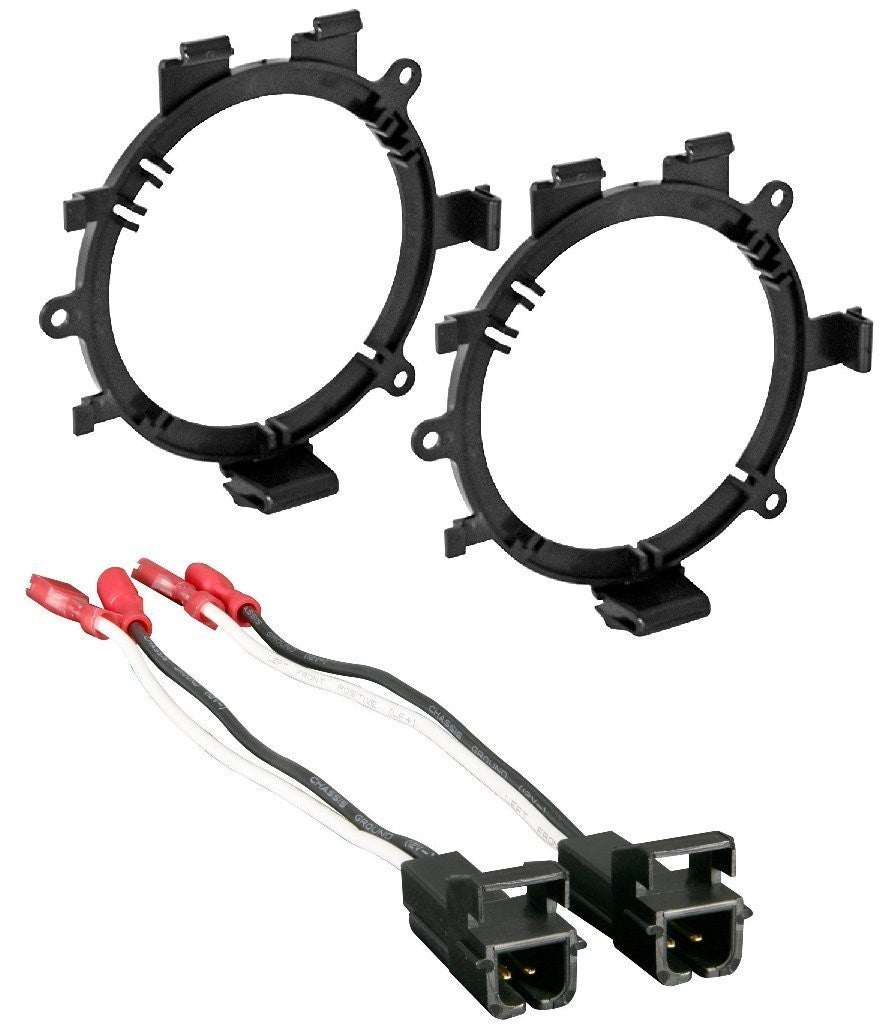2 Pairs GMSB345 5-1/4" to 6-1/2" GM Speaker Bracket Adapter Metra 72-4568 Wiring Harness