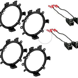 2 Pairs GMSB345 5-1/4" to 6-1/2" GM Speaker Bracket Adapter, 72-4568 Wiring Harness