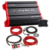 Thumbnail for Crunch Ground Pounder GP-2500.1 2500W Max Monoblock Subwoofer Class AB 2500 Watts Car Amplifier with 8 Gauge Amp Kit