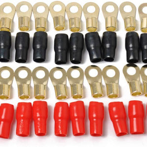 Absolute GRT8-50 8 Gauge Crimp Ring Terminals Connectors 50-Pack (Red Black)