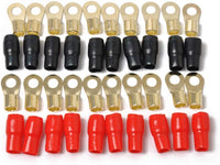 Thumbnail for Absolute GRT8-50 8 Gauge Crimp Ring Terminals Connectors 50-Pack (Red Black)