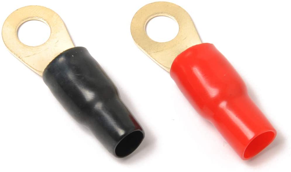 Absolute GRT8-50 8 Gauge Crimp Ring Terminals Connectors 50-Pack (Red Black)