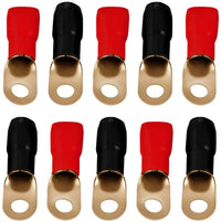 Thumbnail for 1/0 Gauge Crimp Ring Terminals Connectors 100-Pack (Red Black)