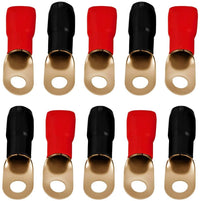 Thumbnail for Absolute GRT00-100 1/0 Gauge Crimp Ring Terminals Connectors 100-Pack (Red Black)