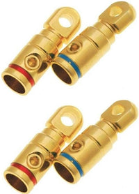 Thumbnail for Absolute GRT100-4 2 Pair 1/0 Gauge Gold Power Ring Terminal